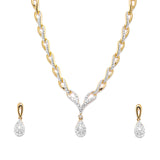 Women's Designer CZ Necklace Set|Trendy Dual Tone Finish Jewelry