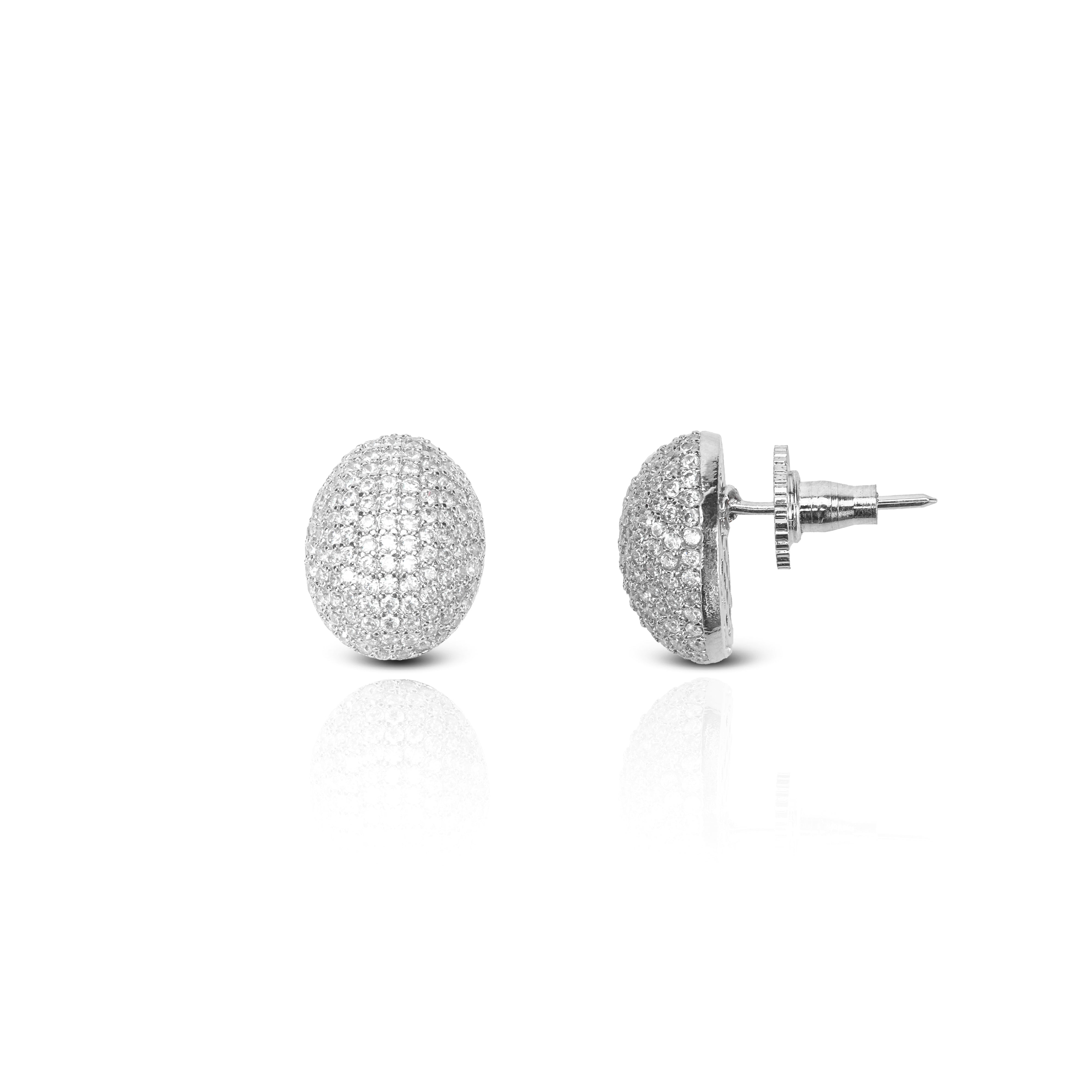 Women's Silver Glory Crystals Stud Earrings