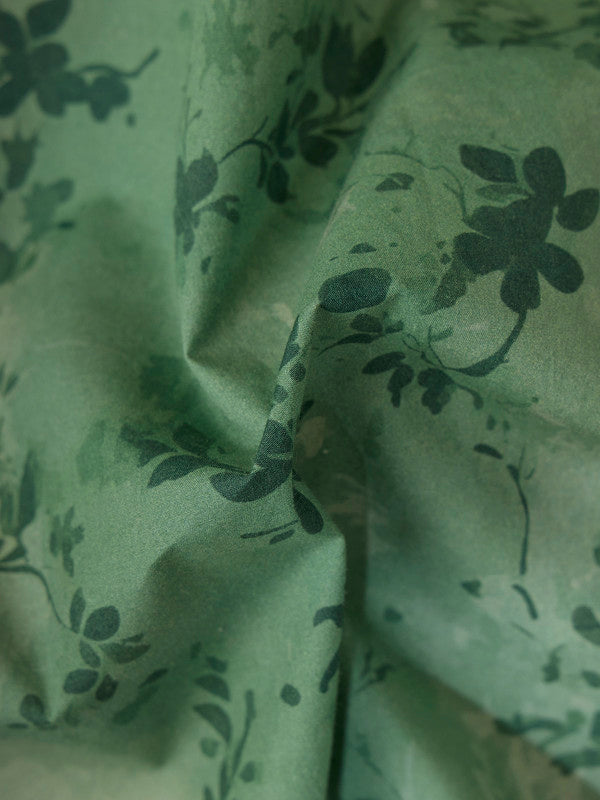 Men's Green Casual Regular Fit Printed Full Sleeves Shirt