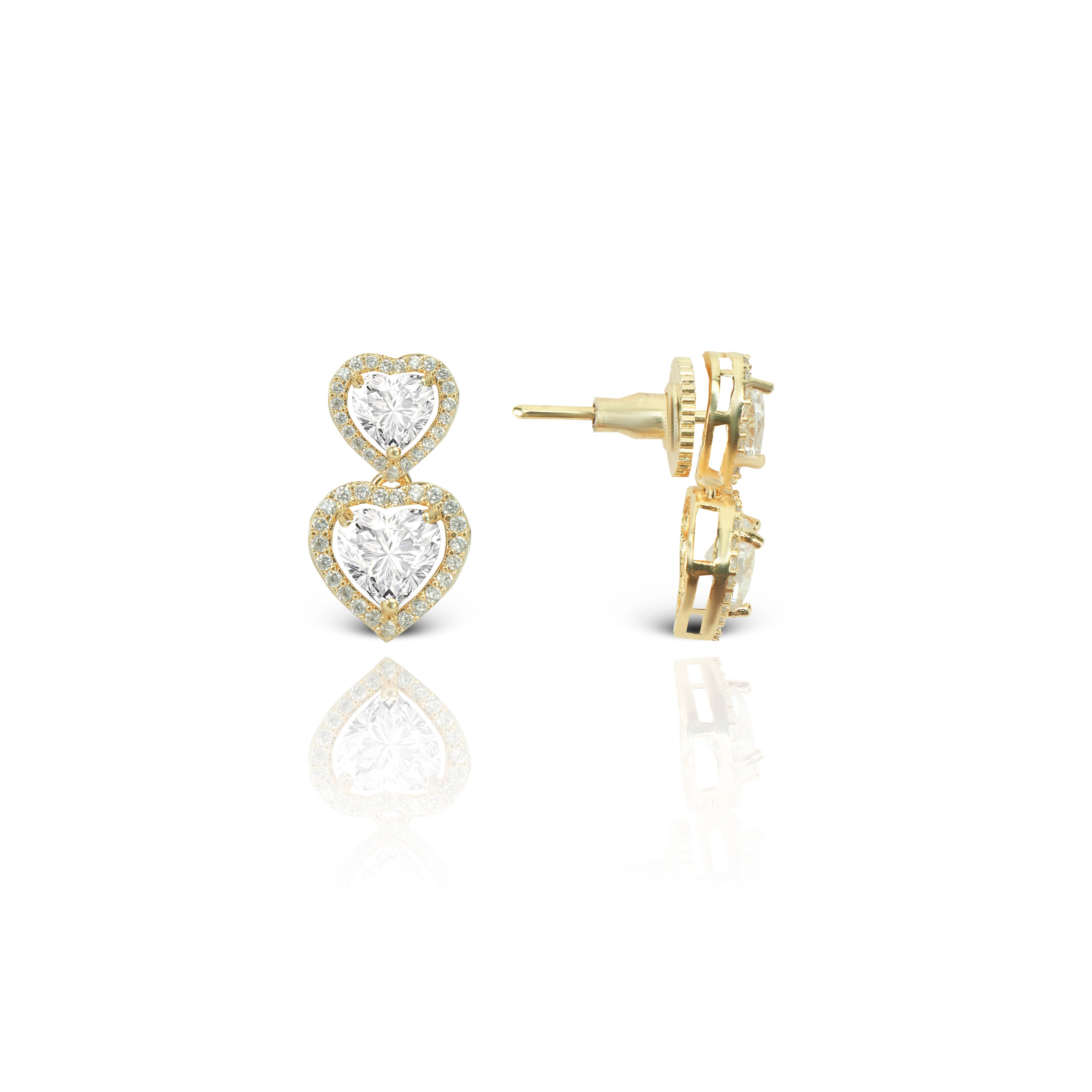 Women's Golden Hearts Drop Earrings