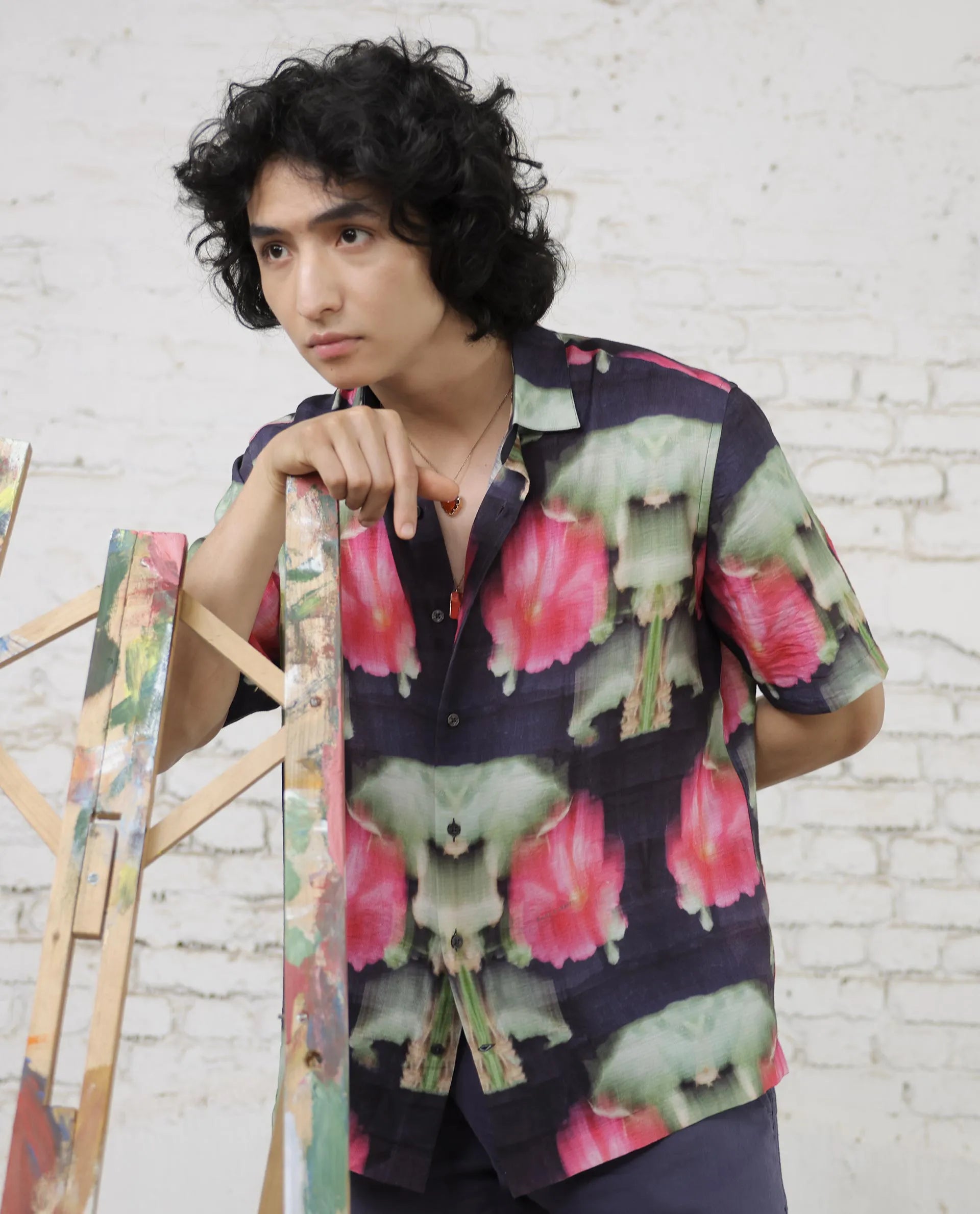 Men's Purple Casual Regular Fit Printed Half Sleeves Shirt