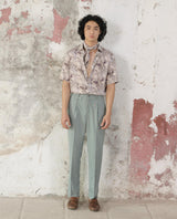 Men's Beige Casual Regular Fit Printed Half Sleeves Shirt