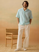 Men's Green Casual Relaxed Fit Solid Half Sleeves Shirt