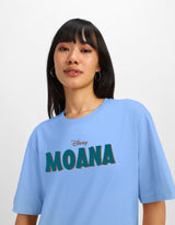 Women's Blue Casual Printed Oversized Half Sleeves Tshirt