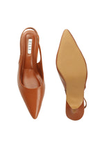 Women's Peach Pointed-Toe Slingback Kitten Heels