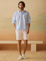 Men's Blue Casual Relaxed Fit Solid Full Sleeves Shirt