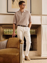 Men's Brown Casual Regular Fit Solid Half Sleeves Polo Tshirt