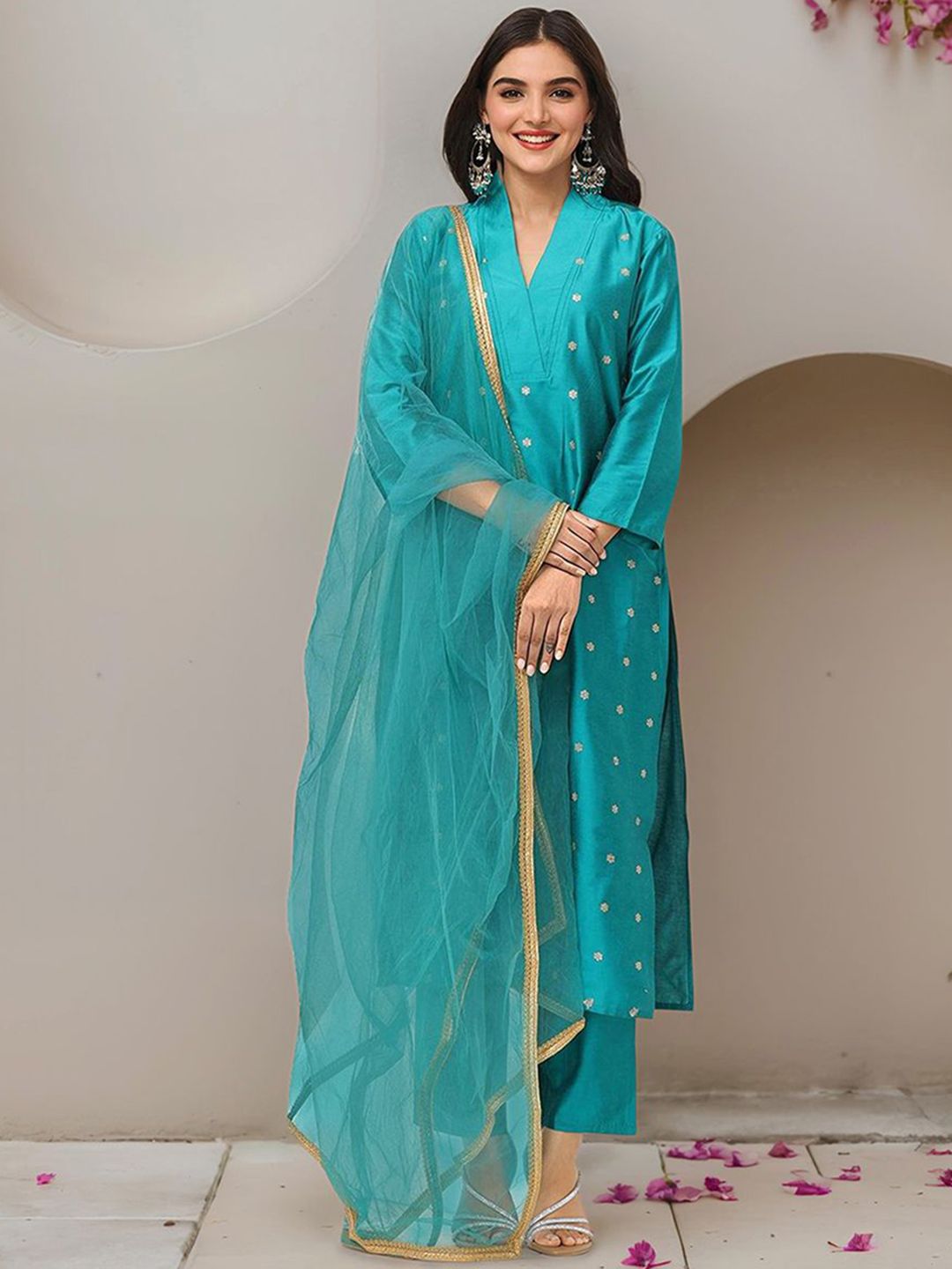 Women's Pink Kurta Set with Duppatta