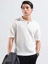 Men's White Casual Slim Fit Solid Half Sleeves Tshirt