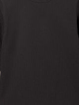 Girls Black Casual Solid Regular Fit Full Sleeves Tshirt