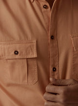 Men's Gold Casual Button-Down Regular Fit Full Sleeves Shirt