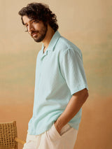 Men's Green Casual Relaxed Fit Solid Half Sleeves Shirt