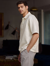 Men's White Casual Regular Fit Solid Half Sleeves Polo Tshirt