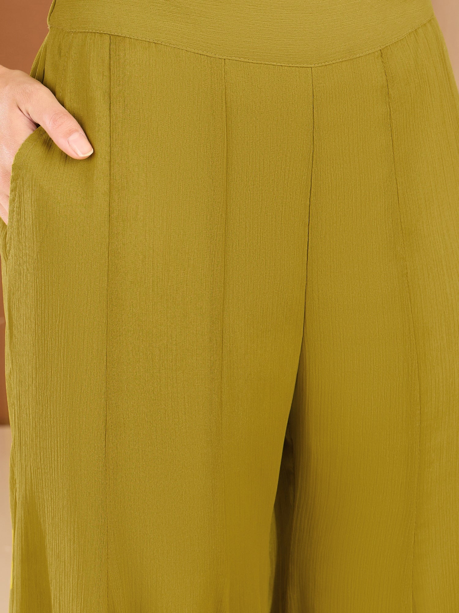 Women's Embellished V-Neck Top with Palazzos
