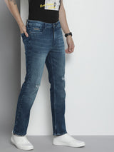 Men's Bootcut Solid Mid Rise Stretchable Jeans