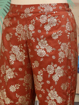 Women's Rust Regular Kurta Sets