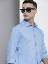 Men's Regular Fit Solid Full Sleeves Cutaway Collar Formal Shirt