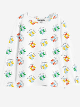 Girls Multicolor Casual Printed Regular Fit Full Sleeves Tshirt