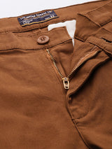Men's Slim Fit Solid Mid Rise Stretchable Chinos