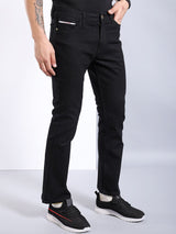 Men's Bootcut Laser Placement Print Mid Rise Stretchable Jeans