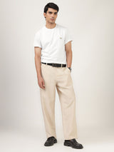 Men's White Casual Regular Fit Solid Half Sleeves Tshirt