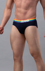 Men's Navy Multi Mid-Rise Solid Brief
