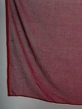 Women's Red Cotton Blend Saree