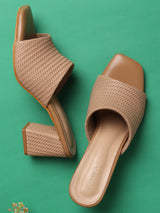 Women's Beige Casual Slip-On Sandals