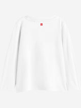 Girls White Casual Regular Fit Full Sleeves Tshirt