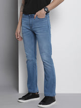 Men's Bootcut Solid Mid Rise Stretchable Jeans