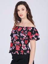 Women's Black Off Shoulder Top