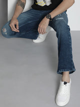 Men's Bootcut Solid Mid Rise Stretchable Jeans