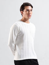 Men's Slim Fit Textured Round Neck Tshirt