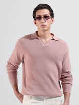 Men's Slim Fit Textured Polo Collar Tshirt