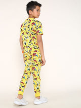Boys Multicolor Casual Printed Regular Fit Half Sleeves Co-ord Set