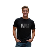 Men's Black Casual Regular Printed Half Sleeves Tshirt