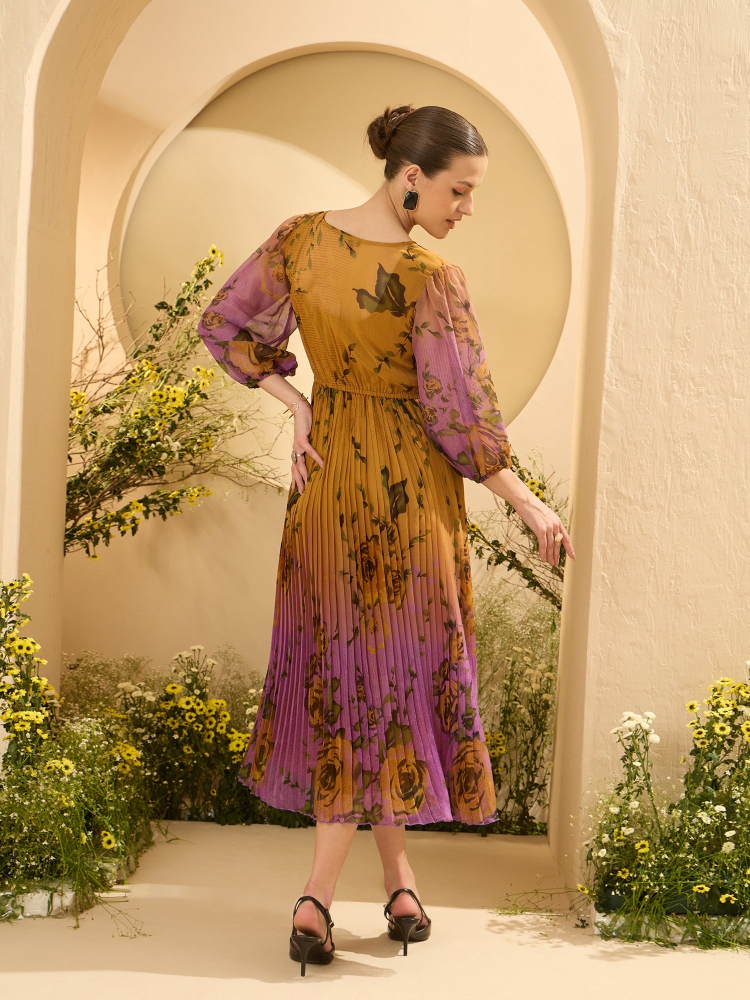 Women's Printed Midi Dress