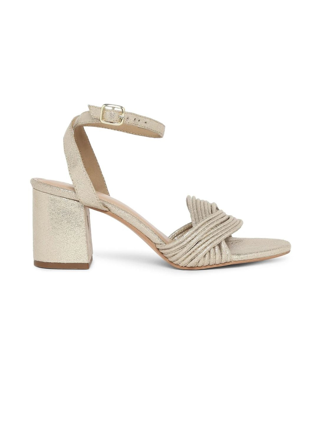 Women's Gold Casual PU Ankle Strap