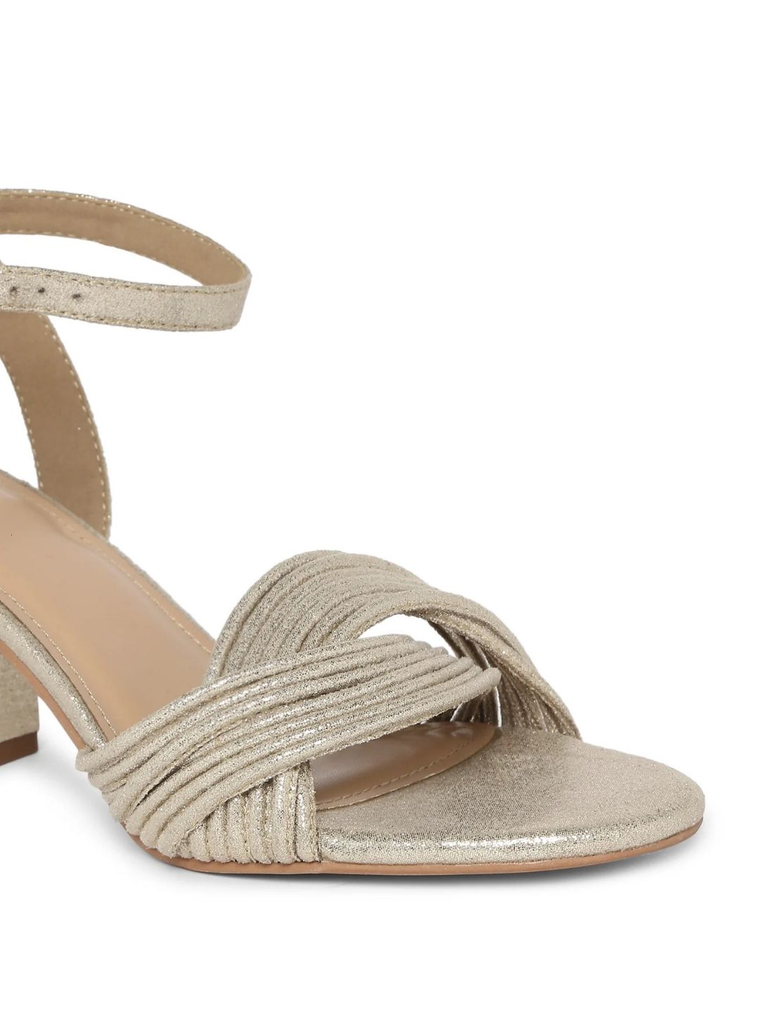 Women's Gold Casual PU Ankle Strap