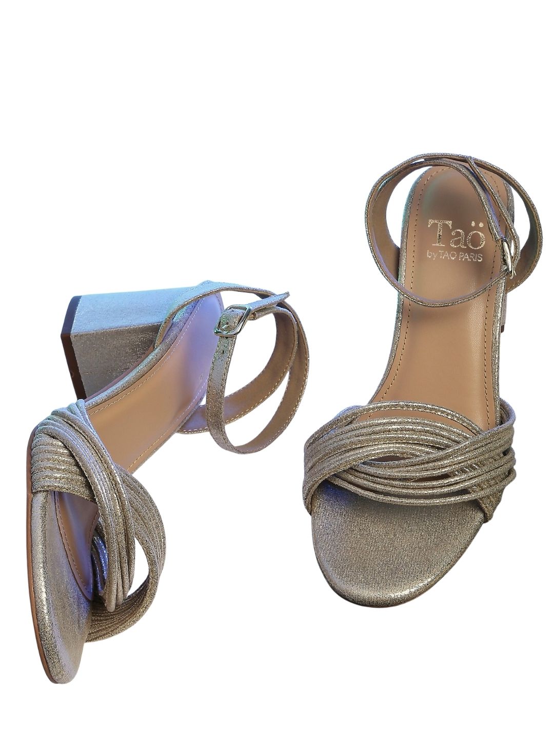 Women's Gold Casual PU Ankle Strap