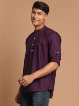 Men's Purple Festive Ethnic Full Sleeves Kurta