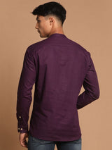Men's Purple Festive Ethnic Full Sleeves Kurta