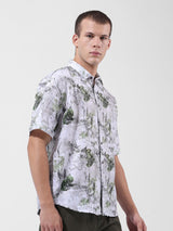 Men's White Casual Solid Half Sleeves Shirt