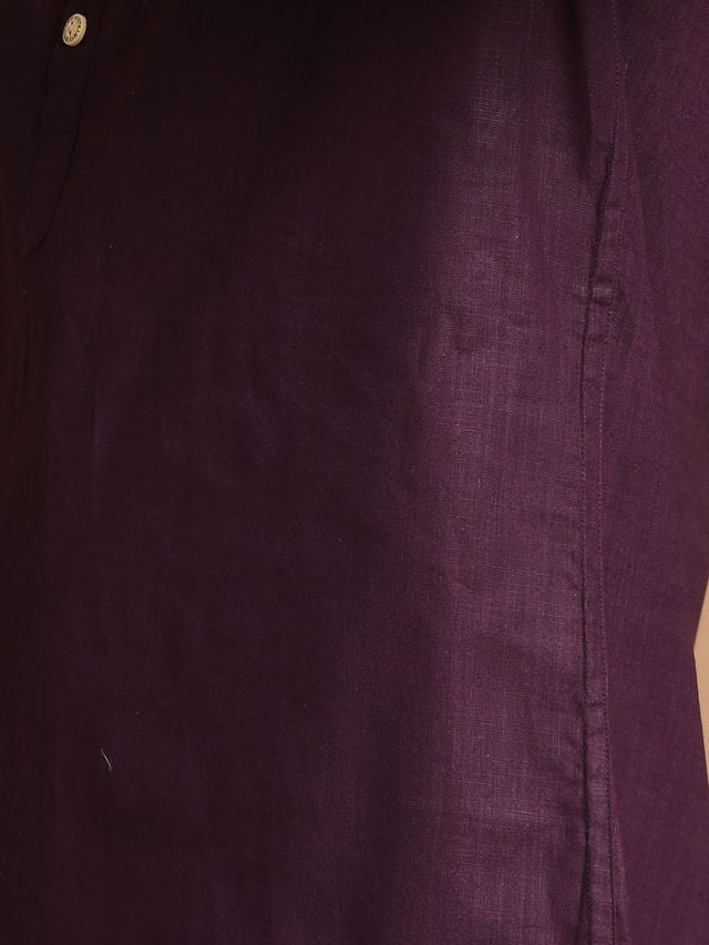 Men's Purple Festive Ethnic Full Sleeves Kurta