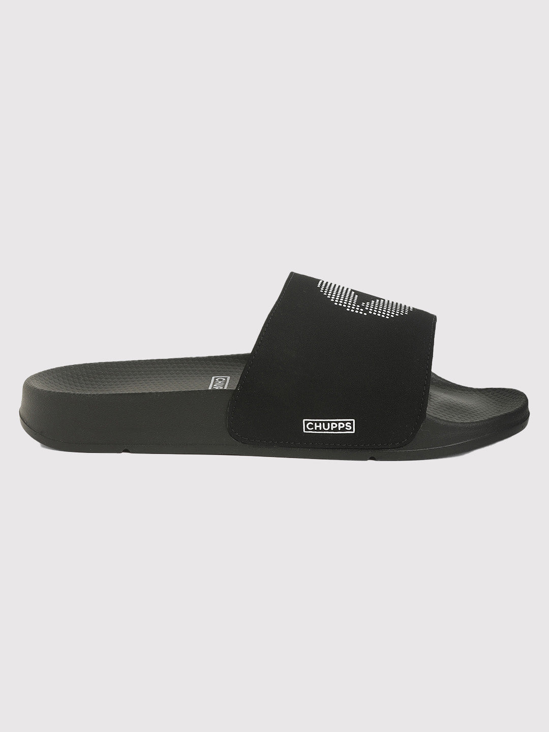 Women's Dot Fusion Black Round Toe Polyurethane Casual Slides