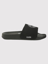 Women's Dot Fusion Black Round Toe Polyurethane Casual Slides