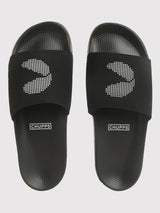 Women's Dot Fusion Black Round Toe Polyurethane Casual Slides