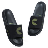 Women's Dot Fusion Black Neon Round Toe Polyurethane Casual Slides