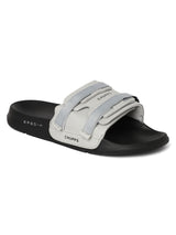 Women's Elet Grey Black Round Toe Polyurethane Casual Slides