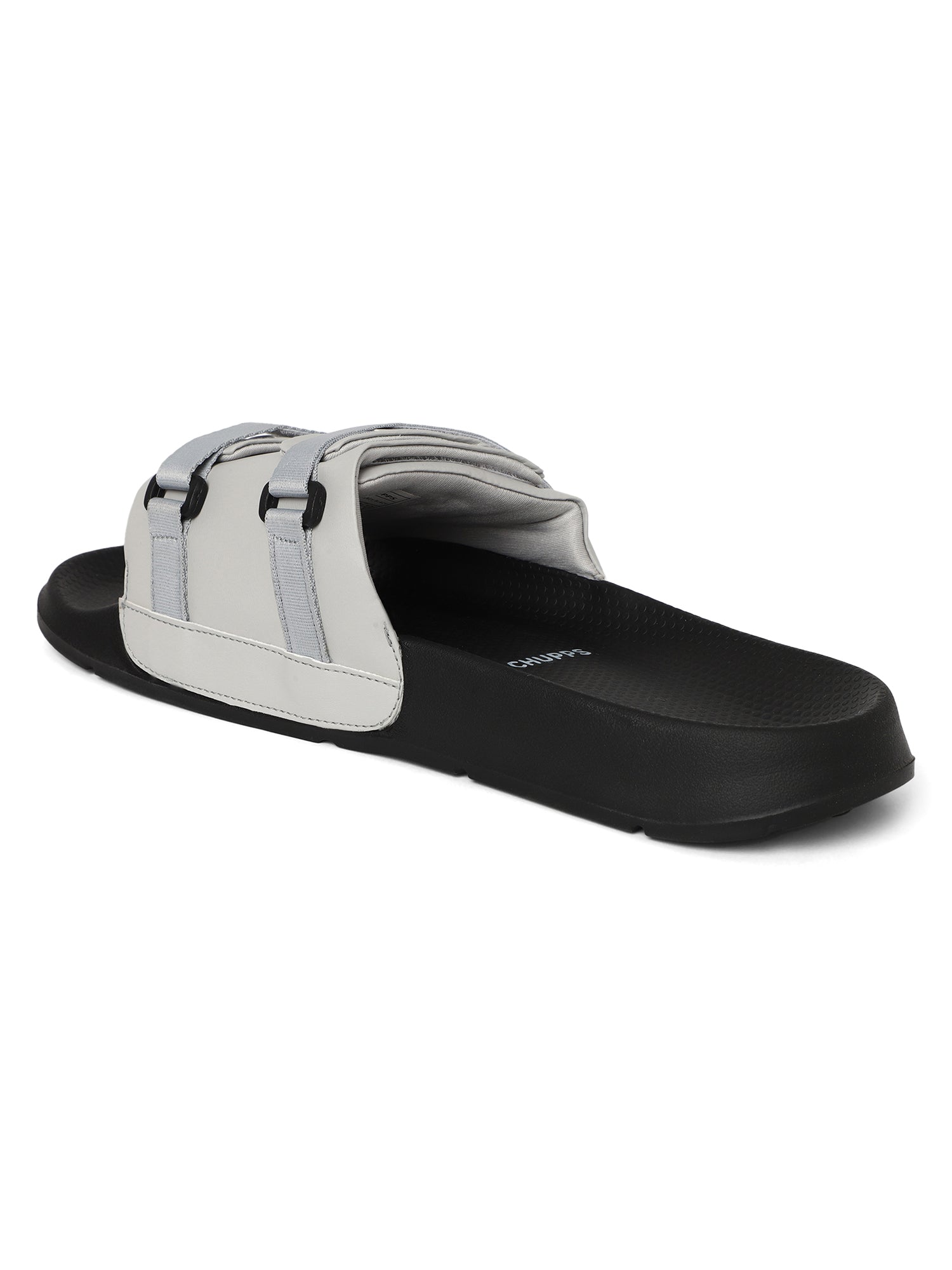 Women's Elet Grey Black Round Toe Polyurethane Casual Slides